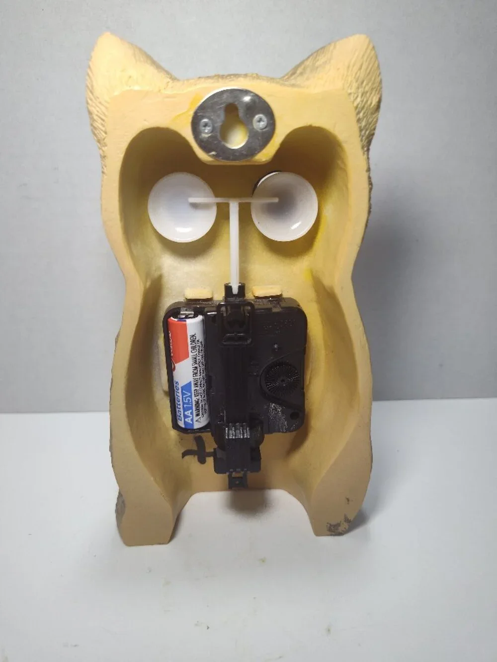 Richard Ward Winking Cat Mantle or Wall Clock Moving Eyes Quartz Works Tested